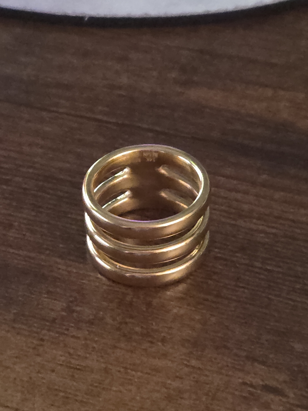 Milor Italy 14K Gold Resin Triple Band Statement Ring